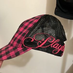 Women’s PLAYBOY Pink plaid SnapBack